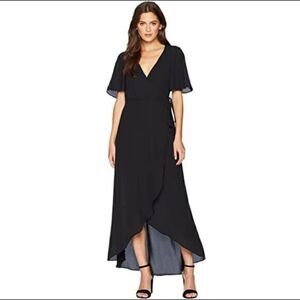 SHOW ME YOUR MUMU EUC Marianne Wrap Black Wrap Silhouette Dress SMALL